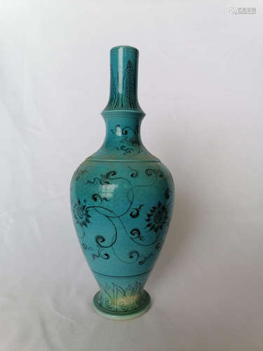 BLUE GROUND 'FLOWERS' OVOID VASE