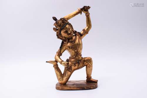 GILT BRONZE CAST ACALA FIGURE