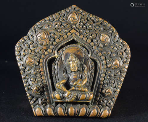 清代-銅製黃財神佛像