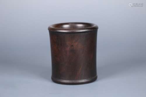 A CHINESE ROSEWOOD ROSEWOOD BRUSH POT