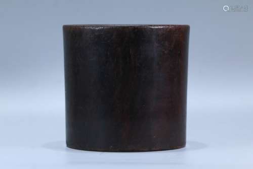 A CHINESE ROSEWOOD ROSEWOOD BRUSH POT