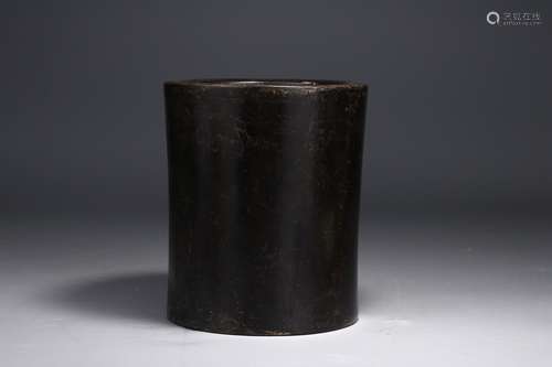 A CHINESE ROSEWOOD BRUSH POT