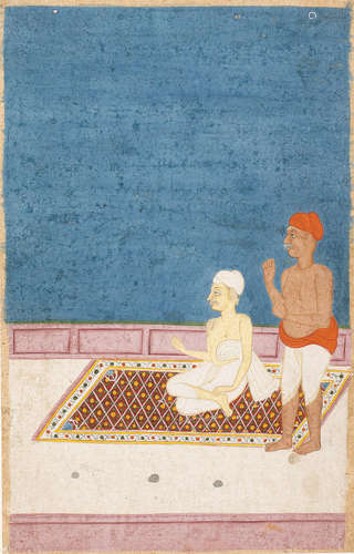 Two holy men on a balcony Punjab Plains, 19th Century