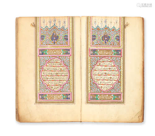 An illuminated Qur'an copied by 'Uthman Sa'di, a pupil of Khalil Safi Ottoman, provincial, AH 1297/AD 1879-80