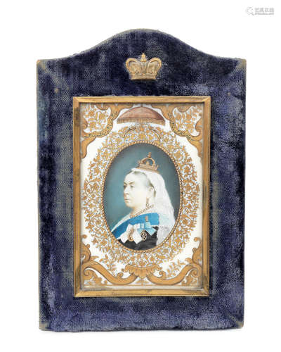 A portrait of Queen Victoria on ivory, painted to commemorate the fiftieth year of her reign Delhi, circa 1887