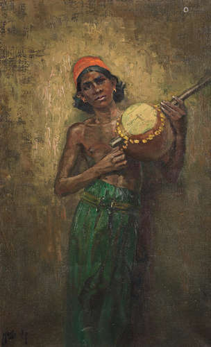 Hugo Vilfred Pedersen (Danish, 1870-1959) A Singapore musician