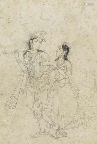 Radha and Krishna Pahari, early 19th Century