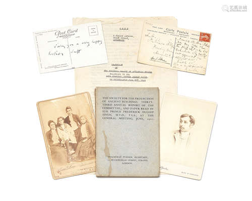 A group of photographs, papers and postcards relating to the children of Duleep Singh Europe, first half of the 20th Century (6)