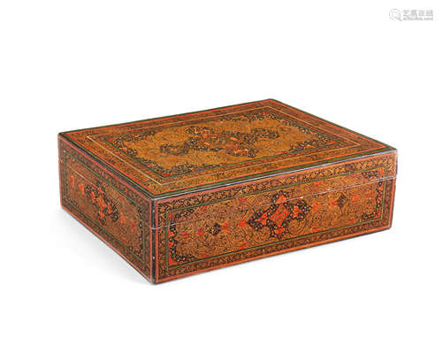 A Qajar lacquer box by Ma'sum 'Ali Persia, dated AH 1325/AD 1907