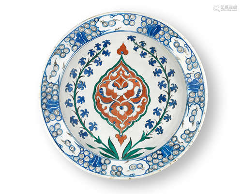 An Iznik Pottery Dish Turkey, 16th Century