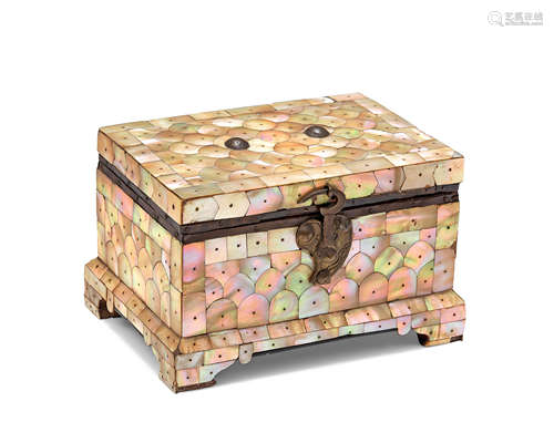 An Indo-Portuguese mother of pearl casket India, Gujarat, 16th Century