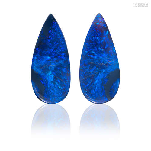 Pair of Drop-shaped Opals--