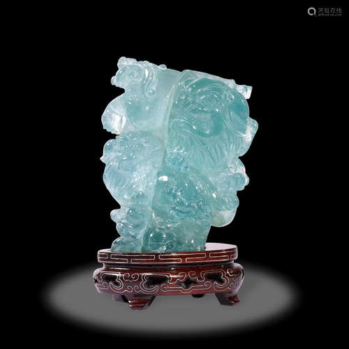 Published Piece: Aquamarine Carving, Ex. Herb and Monika Obodda Collection