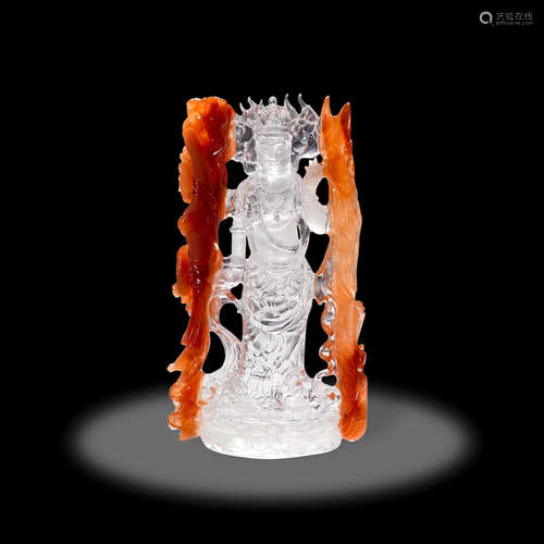 Rock Crystal/ Carnelian Carving