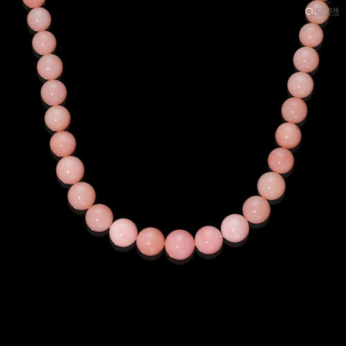 Pink Opal Bead Necklace