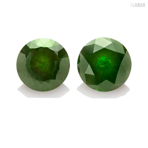 Exceptional Demantoid Garnet Pair