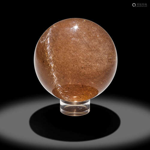 Rutilated Smoky Quartz Sphere