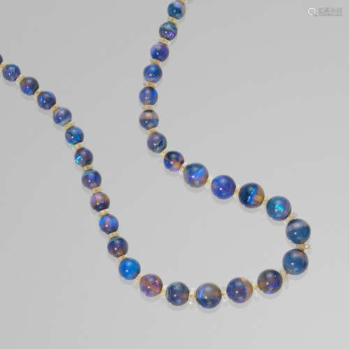 Black Opal and Rock Crystal Necklace