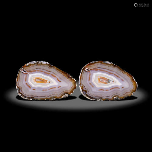 Two Agate Cross-Section Slabs