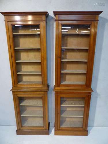 Pair of small mahogany two body showcases. Period:…