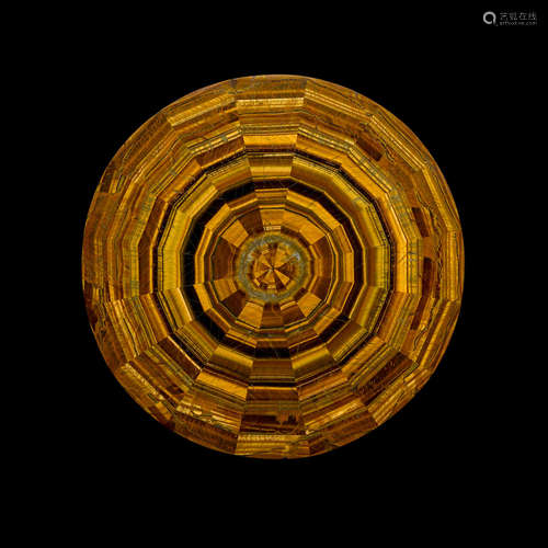 Very Fine Tiger's Eye Quartz Intarsia Tabletop