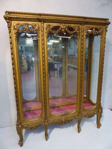 Large Napoleon III style 3 door carved and gilded …