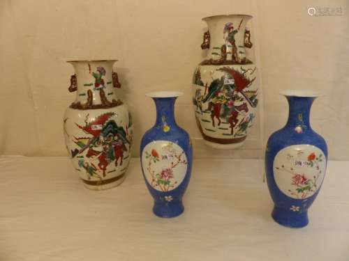 2 pairs of Nanking earthenware and Chinese porcela…