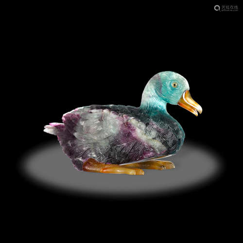 Fluorite Carving of a Duck by Peter Muller