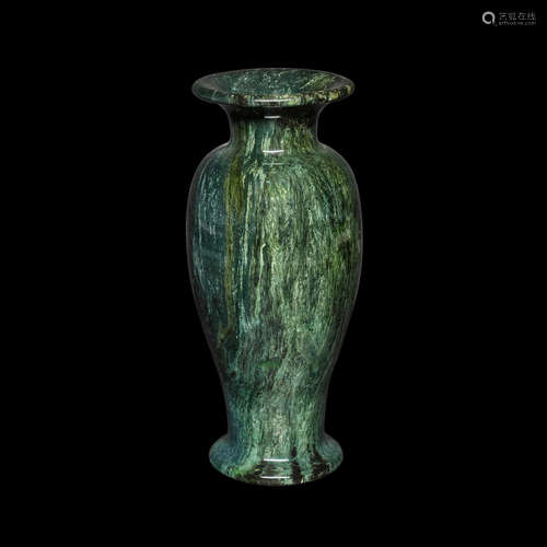 Tall Green Jasper Vase