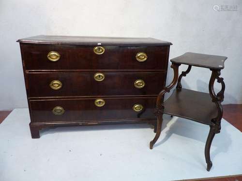 A two tray dessert. A three drawer mahogany chest …