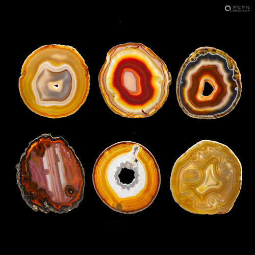 Six Agate Slabs