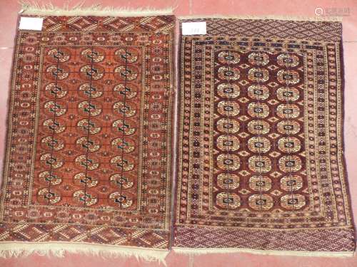 2 Bukhara carpets. Size: 140 x 104 cm and 136 x 10…