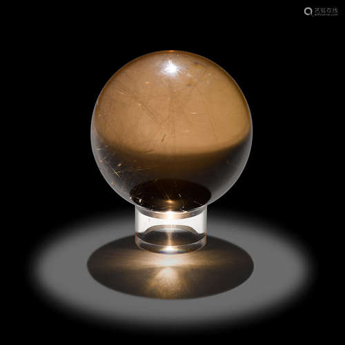 Rutilated Smoky Quartz Sphere