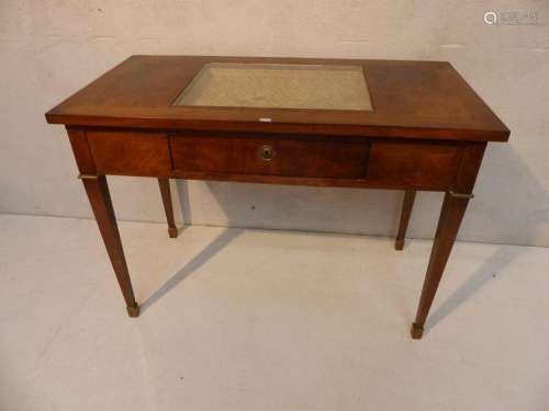 Directoire style mahogany showcase table.