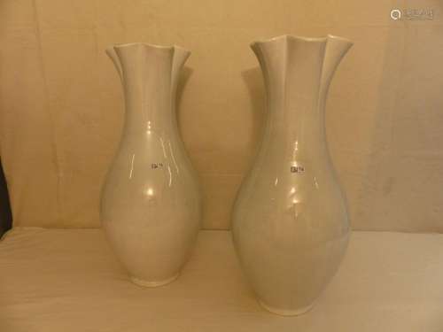 Pair of large white earthenware vases. Period: ear…