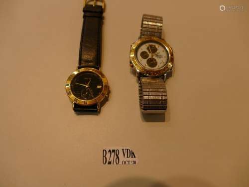 Two watches: A gold plated Gucci watch and a gold …