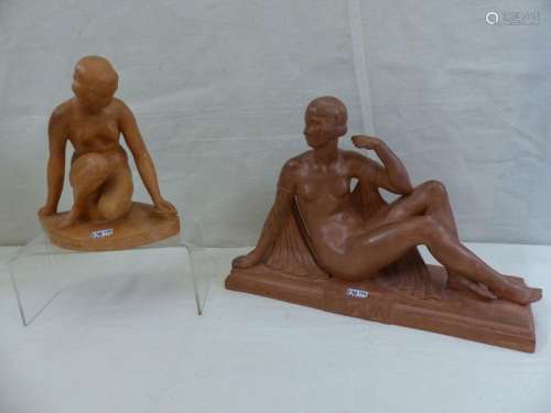2 terracotta sculptures \