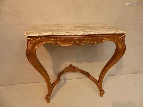 Small Regency style console in carved and gilded w…