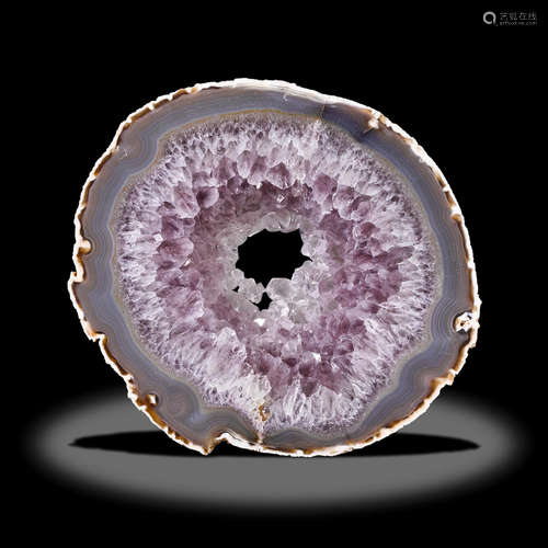 Large Agate Slab with Amethyst Interior