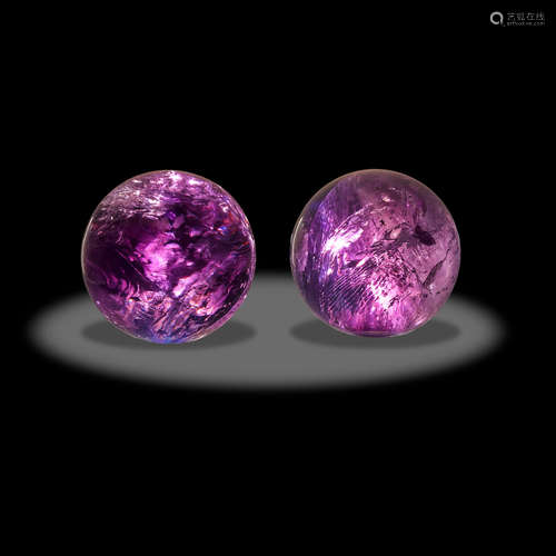 Two Amethyst Spheres