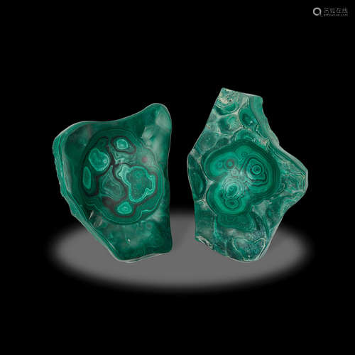 Two Malachite Polished Bowls