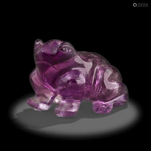 Amethyst Carving of a Frog