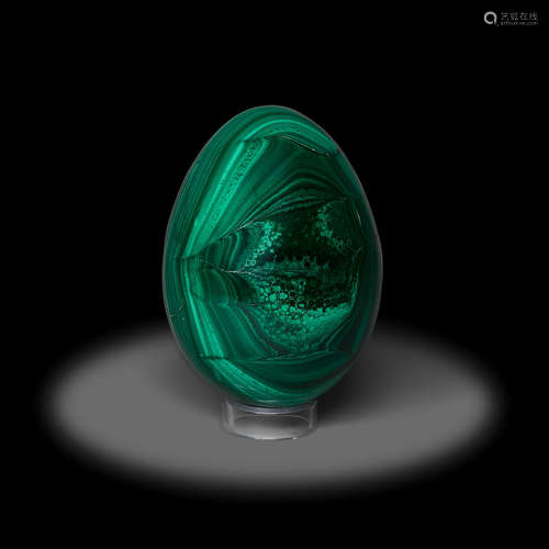 Large Malachite Egg-form Carving