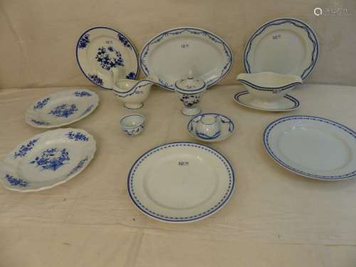 11 blue and white Tournai porcelains, including on…