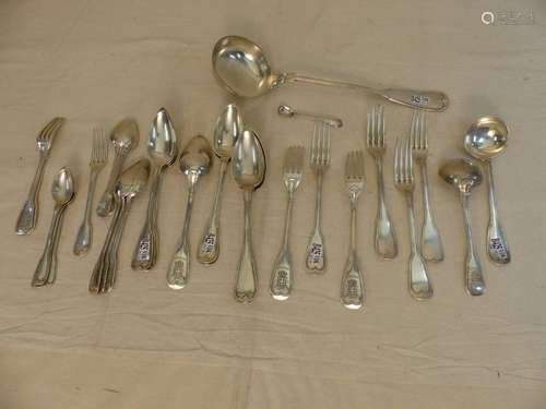 A set of 35 silver cutlery 800/1000th with Delheid…