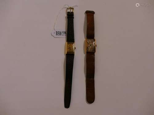 Two watches in 18 carat yellow gold, one of which …