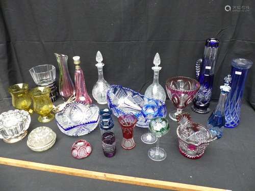 Lot of +/ 20 colored and colorless glassware from …