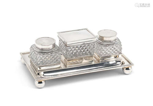 A George IV silver inkstand Emes & Barnard, London 1823