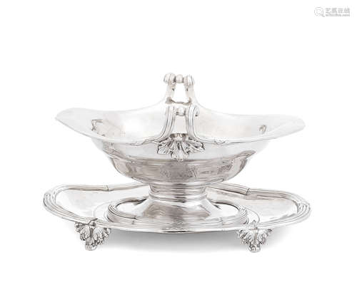 A 19th century French silver sauce tureen and stand Odiot, Paris