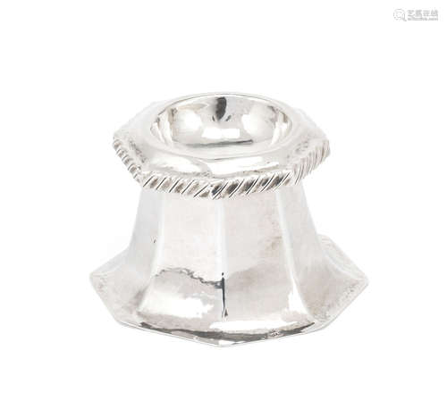 A large silver salt cellar with assay scrape and unidentified mark, probably German or Dutch early 18th century